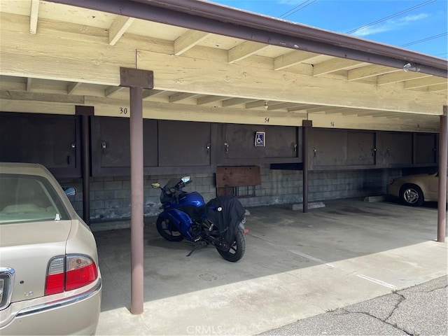 view of garage