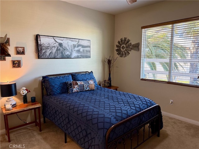bedroom featuring baseboards and carpet floors