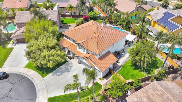 drone / aerial view featuring a residential view