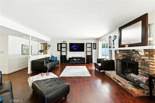 2842 Pietro Dr, Hacienda Heights, CA 91745 - living area with wood finished floors and a fireplace