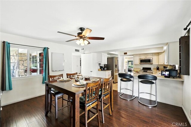 2842 Pietro Dr, Hacienda Heights, CA 91745 - dining space with ceiling fan and hardwood / wood-style floors