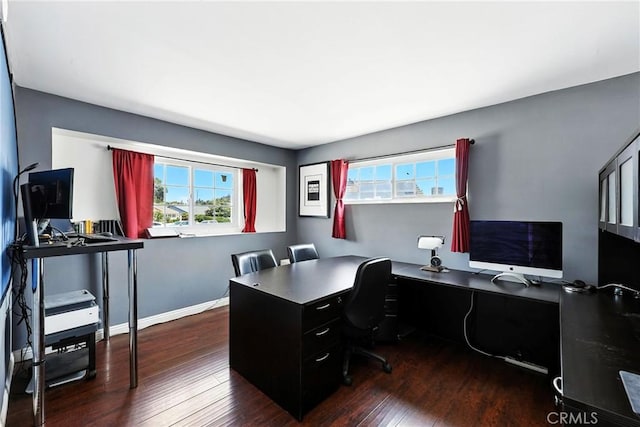 2842 Pietro Dr, Hacienda Heights, CA 91745 - office area with dark wood-style floors and baseboards