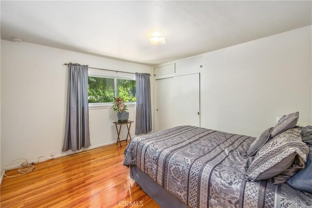 30993 Palo Alto Dr, Redlands, CA 92373 - bedroom with light wood-style flooring and a closet