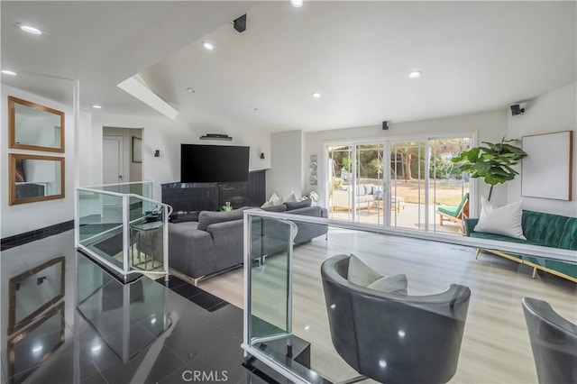 living area featuring recessed lighting