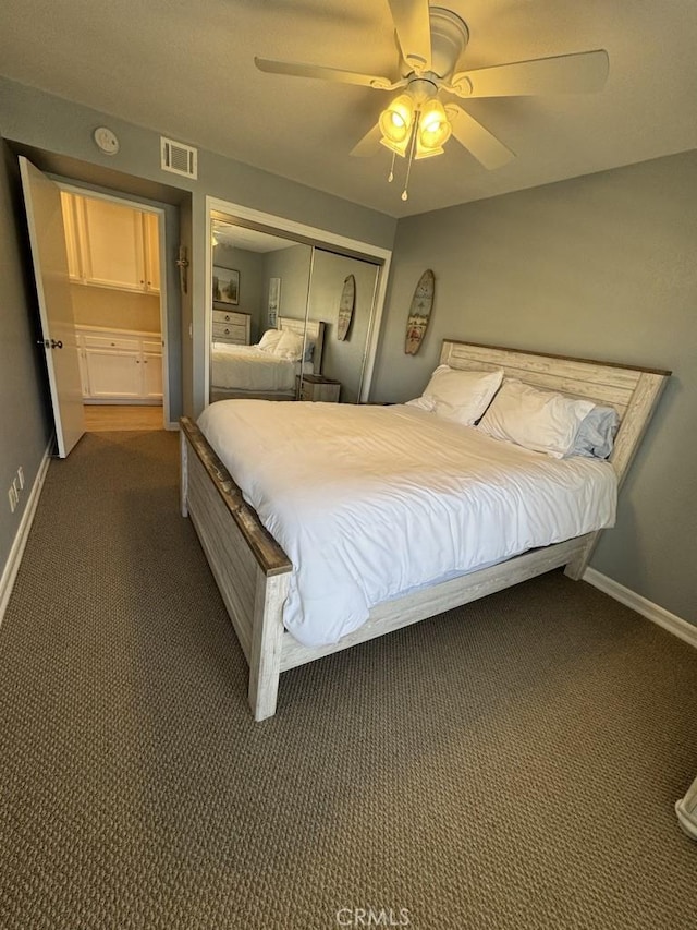 2244 Cannes Sq, Oxnard, CA 93035 - carpeted bedroom with a closet, baseboards, and ceiling fan