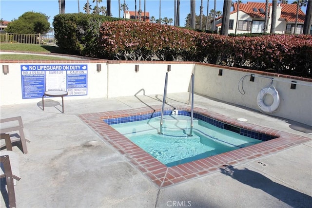 2244 Cannes Sq, Oxnard, CA 93035 - view of pool with a hot tub, fence, and a patio area