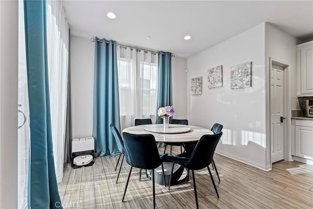 8794 Applewood St, Chino, CA 91708 - dining area featuring recessed lighting, light wood-style flooring, and baseboards