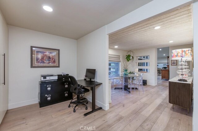 5385 N Van Ness Blvd, Fresno, CA 93711 - office featuring light wood-style flooring, baseboards, and recessed lighting