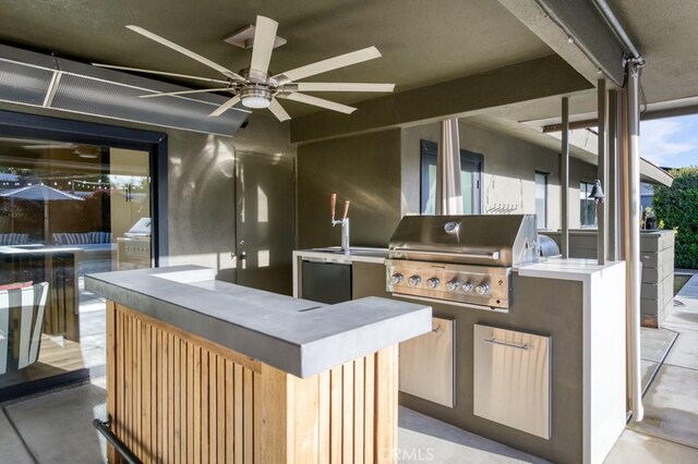 5385 N Van Ness Blvd, Fresno, CA 93711 - view of patio with a ceiling fan and a sink