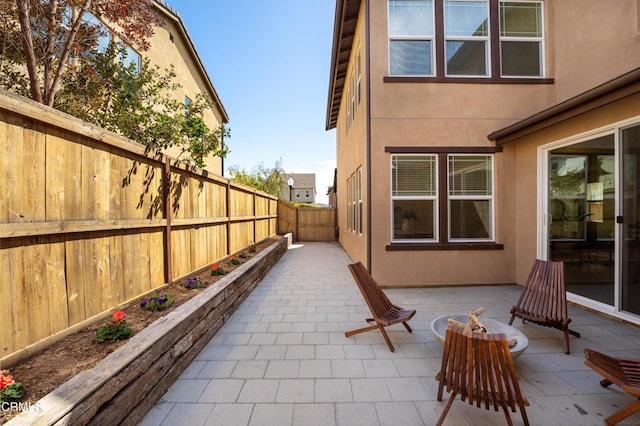 view of patio with a fenced backyard