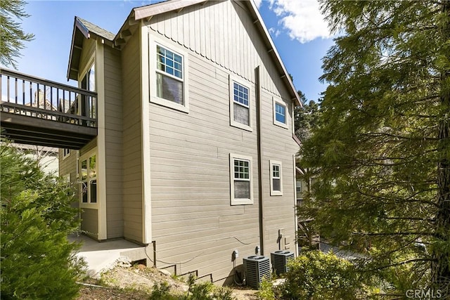 view of home's exterior featuring central AC