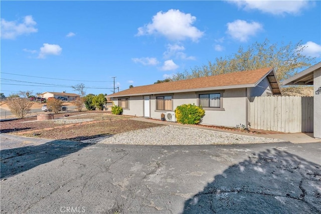 17908 Birch St, Hesperia, CA 92345 - ranch-style home featuring ac unit, stucco siding, and fence
