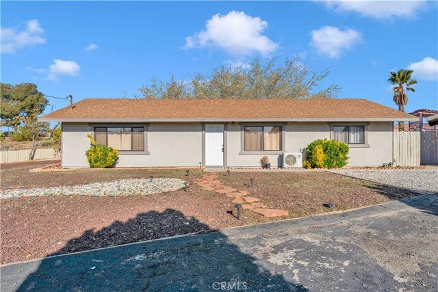 17908 Birch St, Hesperia, CA 92345 - ranch-style house featuring ac unit, stucco siding, and fence