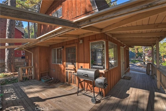 31867 Wagon Wheel Dr, Running Springs, CA 92382 - deck featuring area for grilling