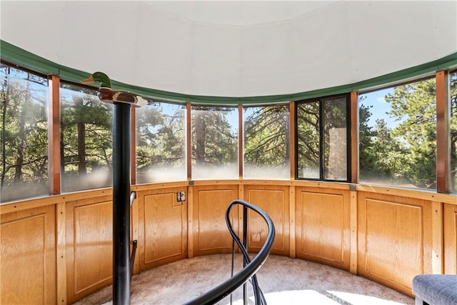 31867 Wagon Wheel Dr, Running Springs, CA 92382 - unfurnished sunroom featuring carpet
