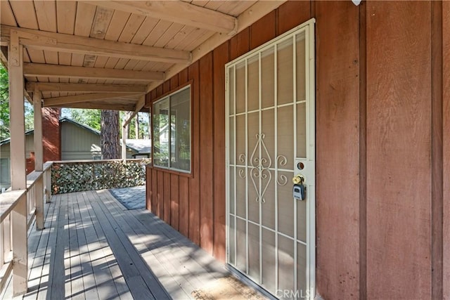 31867 Wagon Wheel Dr, Running Springs, CA 92382 - view of wooden terrace