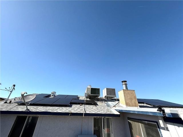 72183 Sunnyvale Dr Unit 29, Palms, CA 92277 - exterior view of central air condition unit, a satellite dish, and a chimney