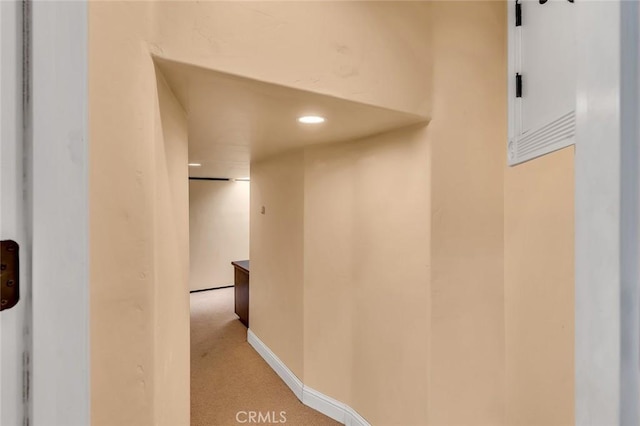 20711 Canyon Rd, Los Banos, CA 93635 - corridor with recessed lighting and light carpet