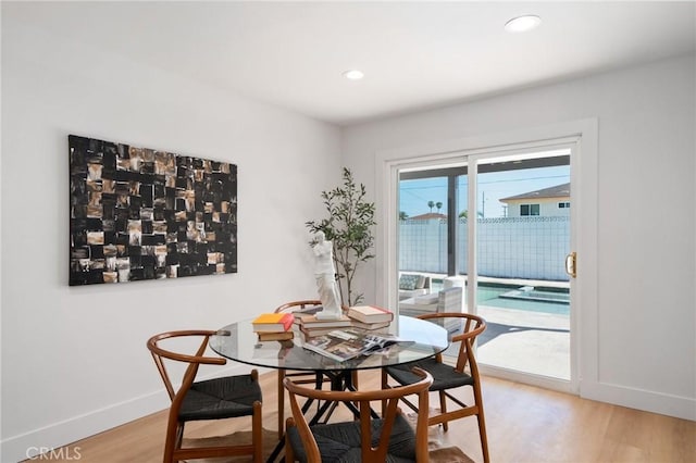 3130 E Craig Dr, Orange, CA 92869 - dining room with light wood-style flooring, baseboards, and recessed lighting