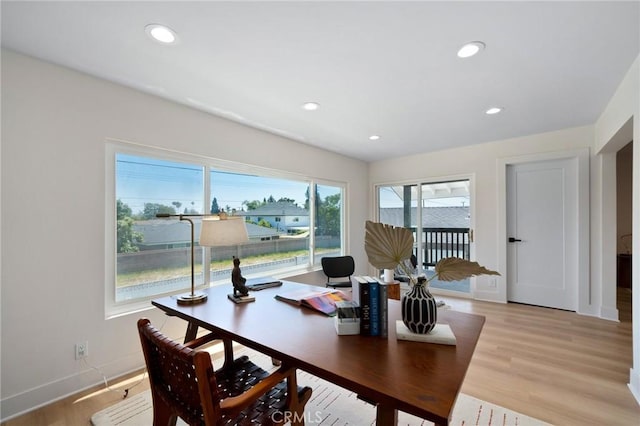 3130 E Craig Dr, Orange, CA 92869 - home office featuring recessed lighting, baseboards, and light wood finished floors
