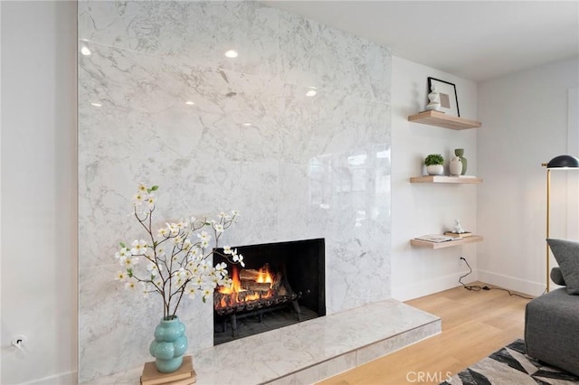 3130 E Craig Dr, Orange, CA 92869 - living room with wood finished floors, a premium fireplace, and baseboards