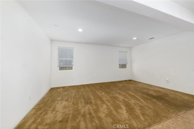 22364 Driftwood Ct, Saugus, CA 91350 - empty room featuring recessed lighting, carpet flooring, and visible vents