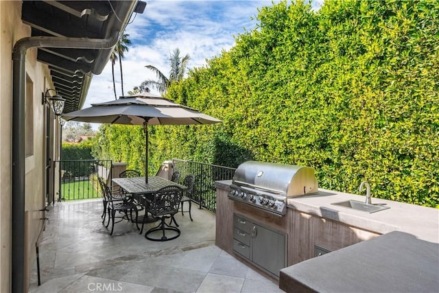 1217 Granvia Altamira, Palos Verdes Estates, CA 90274 - view of patio / terrace featuring outdoor dining space, exterior kitchen, a sink, and area for grilling