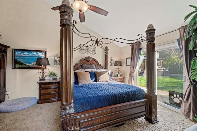 bedroom featuring carpet and ceiling fan