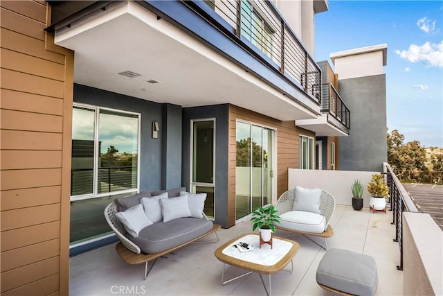 1920 S Pacific Coast Hwy Unit 213, Redondo Beach, CA 90277 - view of patio with a balcony and visible vents