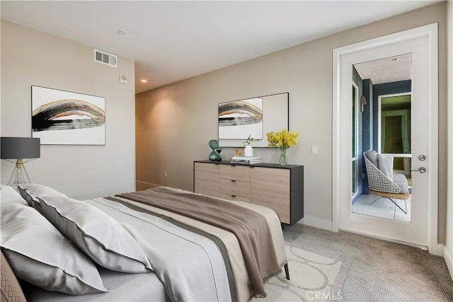 1920 S Pacific Coast Hwy Unit 213, Redondo Beach, CA 90277 - bedroom with light colored carpet, baseboards, visible vents, and recessed lighting