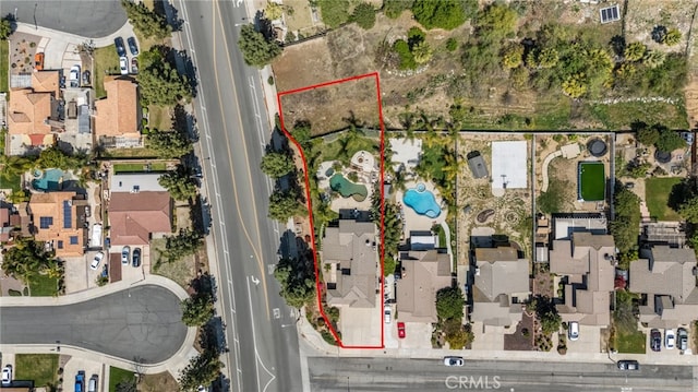drone / aerial view featuring a residential view