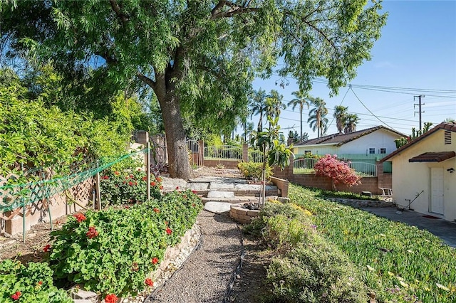 view of yard with fence