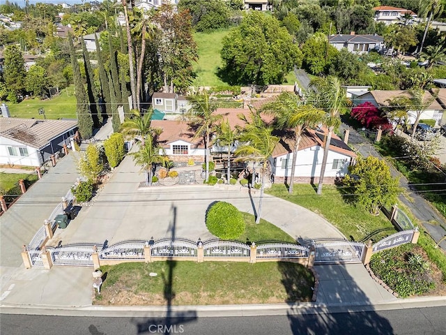 bird's eye view with a residential view