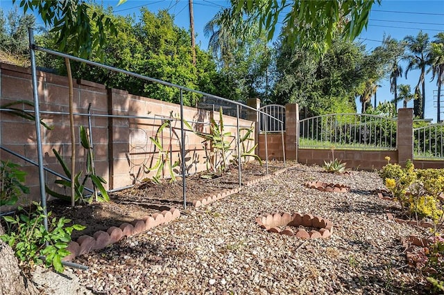 view of yard featuring fence private yard