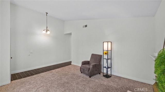 10069 Hershey Way, Riverside, CA 92503 - unfurnished room featuring carpet floors, a chandelier, and high vaulted ceiling