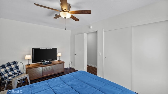 10069 Hershey Way, Riverside, CA 92503 - bedroom with a closet and a ceiling fan
