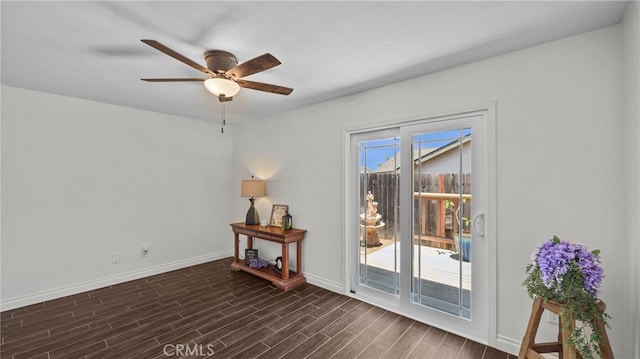 10069 Hershey Way, Riverside, CA 92503 - unfurnished room with dark wood finished floors and ceiling fan