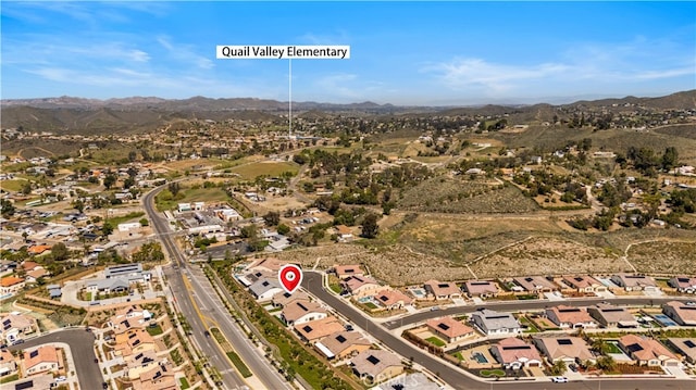 29391 Santa Ynez Cir, Menifee, CA 92584 - drone / aerial view with a mountain view and a residential view