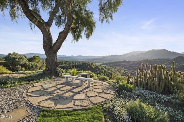 1417 Foothill Rd, Ojai, CA 93023 - view of patio / terrace featuring a mountain view
