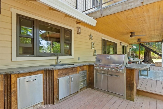 15 Quadra Ct, Chico, CA 95928 - deck with a sink, ceiling fan, and area for grilling