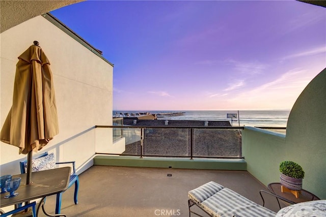 balcony with a water view