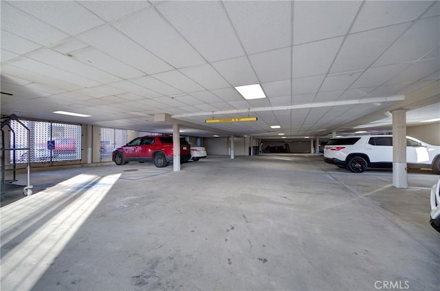 view of parking garage