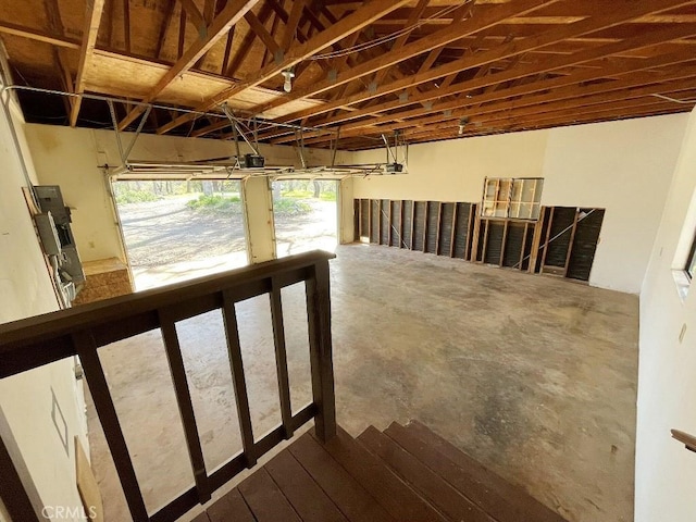 interior space with concrete floors