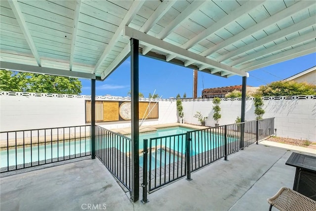 view of patio with a fenced backyard and a fenced in pool