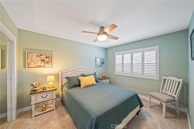 29251 Pebble Beach Dr, Menifee, CA 92586 - carpeted bedroom with a ceiling fan and baseboards