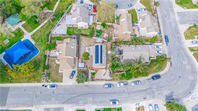drone / aerial view with a residential view