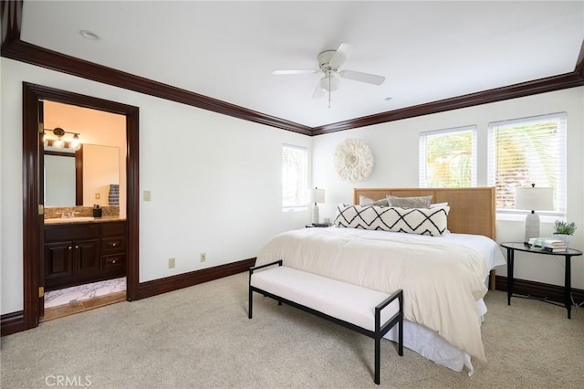 33762 Orilla Rd, Dana Point, CA 92629 - bedroom featuring light carpet, ornamental molding, multiple windows, and baseboards