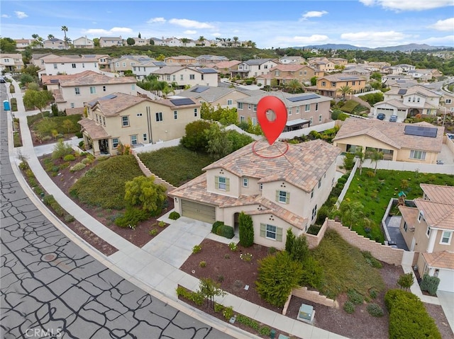 bird's eye view with a residential view