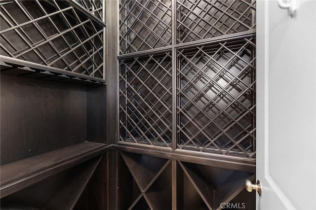 view of wine cellar