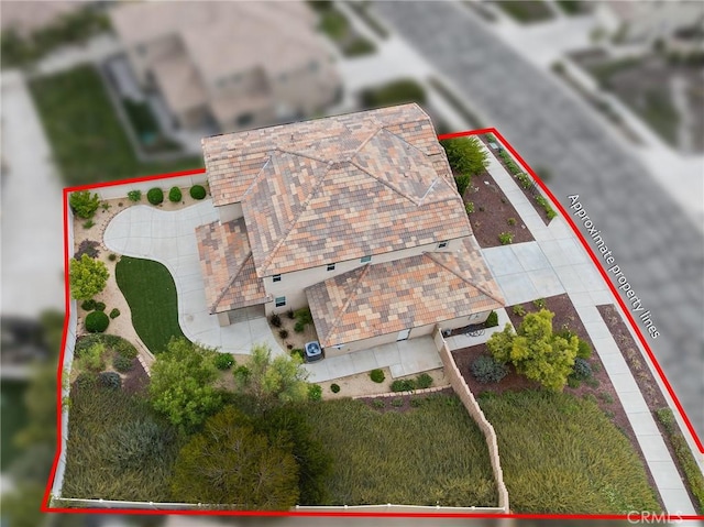 45600 Gresham, Temecula, CA 92592 - view from above of property featuring property parcel outlined